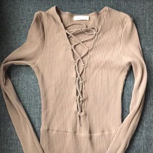 Lace up bodycon dress